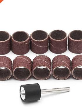 10 Pcs 12.5mm Grit 80# Sanding Bands +3.17mm Mandrel Rotary