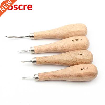 1Pcs Leather Craft Wooden Diamond Rhombus Awl 3mm 4mm 5-6mm