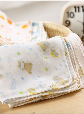 10PCS Baby Feeding Towel Teddy Bear Bunny Dot Chart Printed