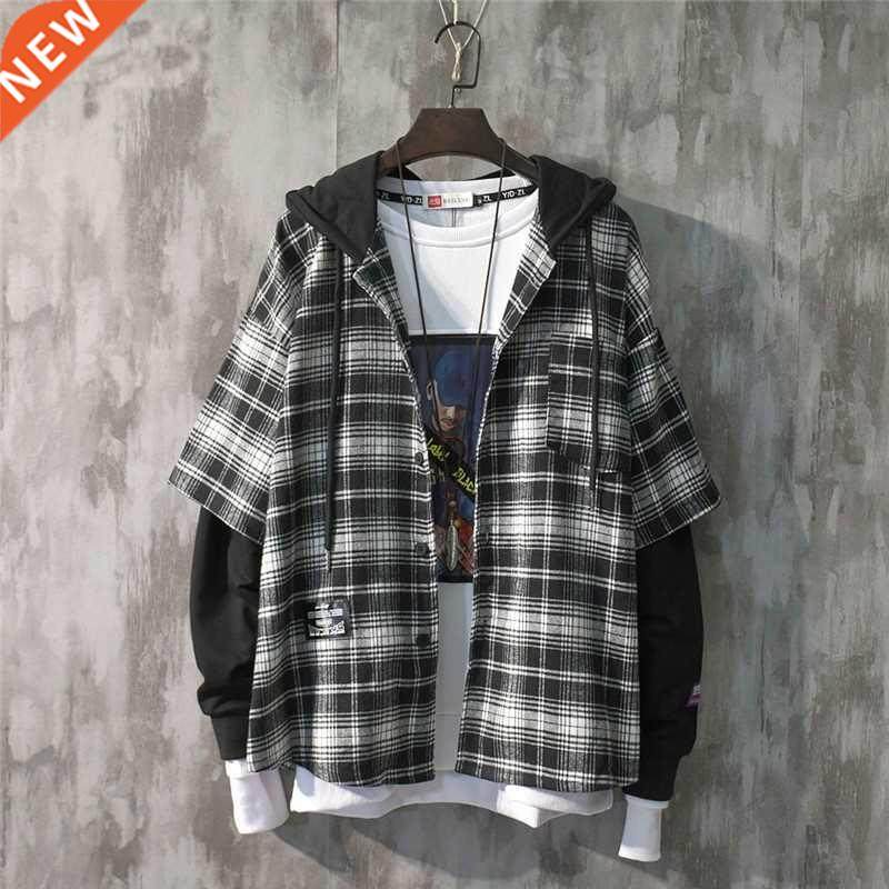 2022 New Fashion Autumn Hooded Collar Plaid itching Sweats