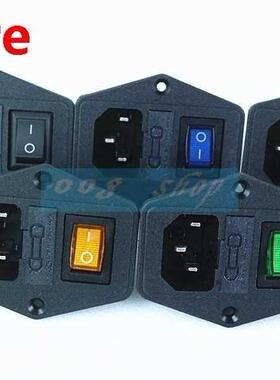 1pcs 15A/250V 3pin AC power socket with Power Rocker Switch