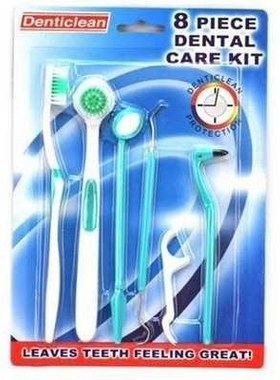 8Pcs/Set PP Dental Care Kit Tooth Brush Dental Flosser Floss