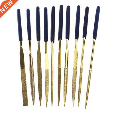 10Pcs Titanium Coating Needle Flat File Set Working Craft To