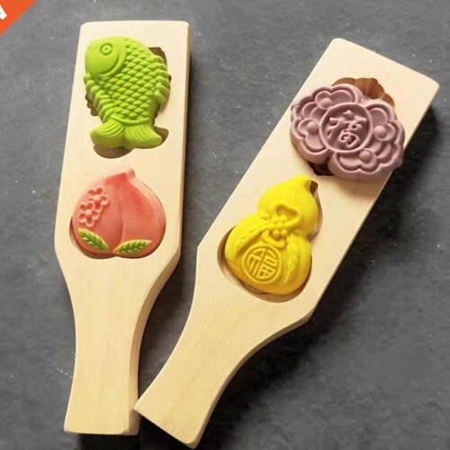 Gourd Peach Wooden Moon Cake Mold Pastry Baking Tool for Mak