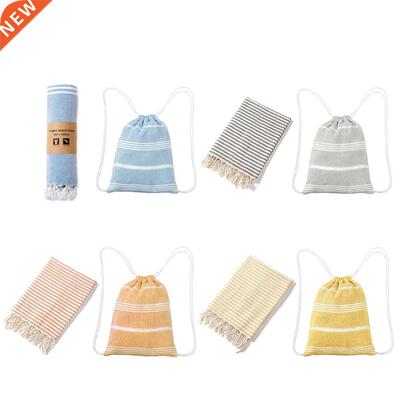 100x180cm Turkish Tassel Bath Towel Terry Cloth Striped Adul