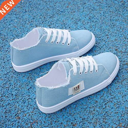 2021 New Women Casual Shoes Lace Up Ca nvas Loafers Summer