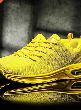 Big Size Outdoor Cushion Running Shoes for Men Yellow Sneake