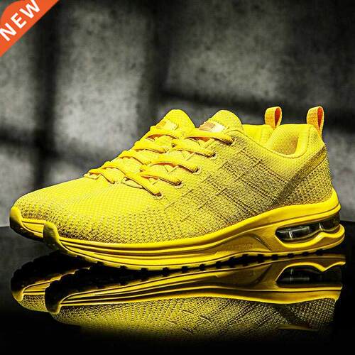 Big Size Outdoor Cushion Running Shoes for Men Yellow Sneake