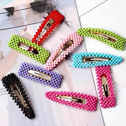 Elegant Colorful Bead Hairpin Barrette Hairband Korean Desi
