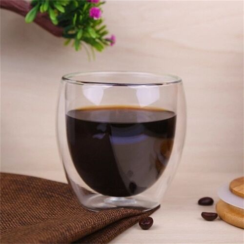Double Wall Glass Clear Handmade Heat Resistant Tea Drink Cu