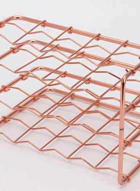 Grid Wrought Iron Desktop Storage Rack Bookshelf Magazine Fi