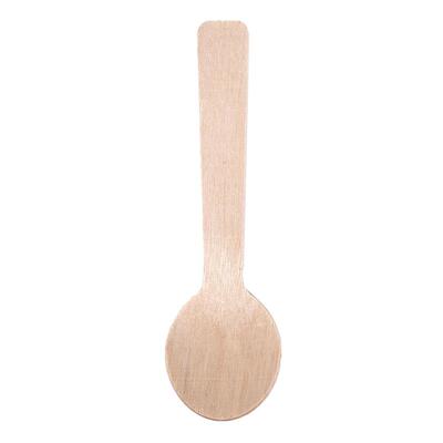100Pcs Disposale Wooden Spoon Mini Ice Cre Spoon Wood Wes