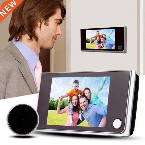 LCD Color Screen 3.5 inch Digital Doorbell 120 Degree Door E