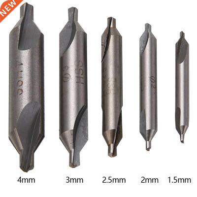 5pcs HSS Combined Center Drills Bits 60 Degree Countersink S