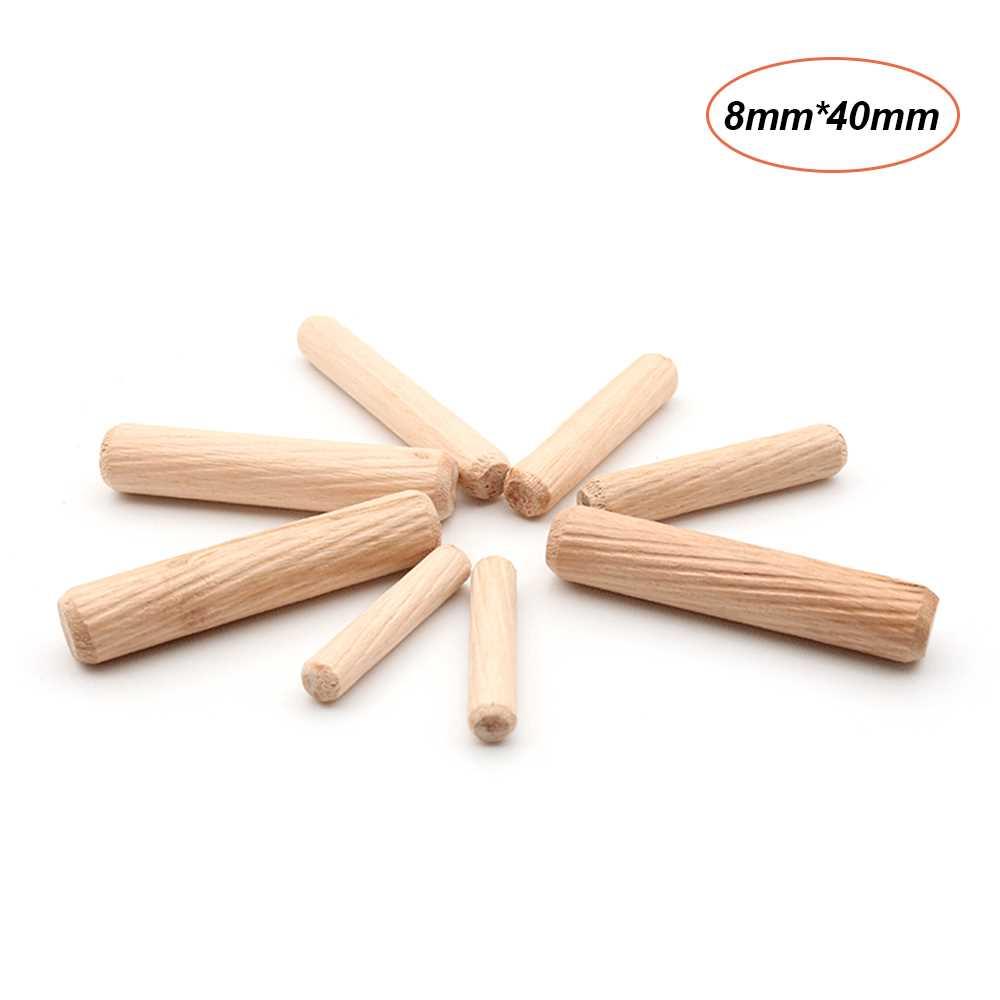100pcs Wooden Dowels Set Dowel Wood Dowels Fluted of 100pcs