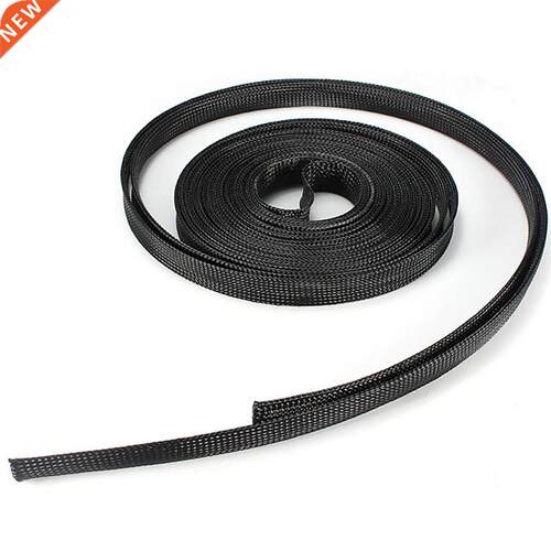 Black Braded Wre Sleeve Mesh Protectng PET Nylon Braded