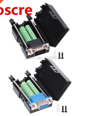 D-SUB DB15 VGA Male Female 3 Rows 15 Pin Plug Breakout Termi