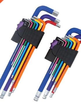 9Pcs 1.5mm-10mm Color Coded Ball-End Hex Allen Key L Wrench