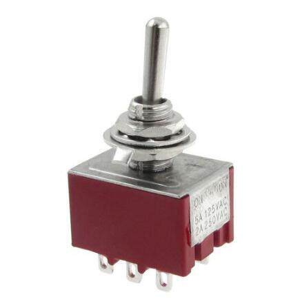 AC 250V 2A 125V 5A ON/ON 2 Position PDT Toggle Switch L6