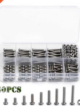 340Pcs/Set 5/6/8/10/12/14/16/18/20mm Assorted Stainless Stee
