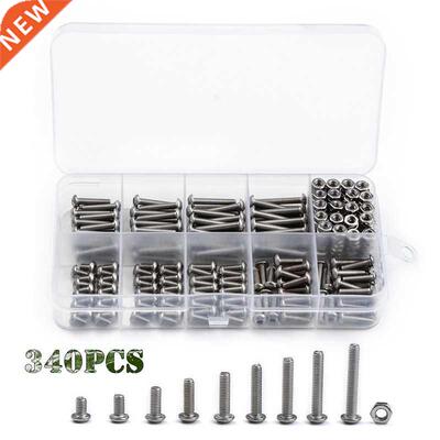 340Pcs/Set 5/6/8/10/12/14/16/18/20mm Assorted Stainless Stee