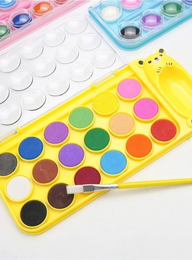 Children's beginner solid watercolor paint 12 18 colors set