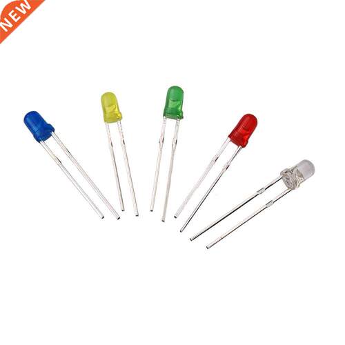 500pcs 3mm Round LED Diode Kit Light White Yellow Red Green