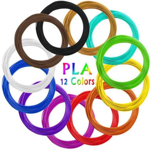 12 Rolls PLA Filament For D Pen Filament  Meter Diameter 1