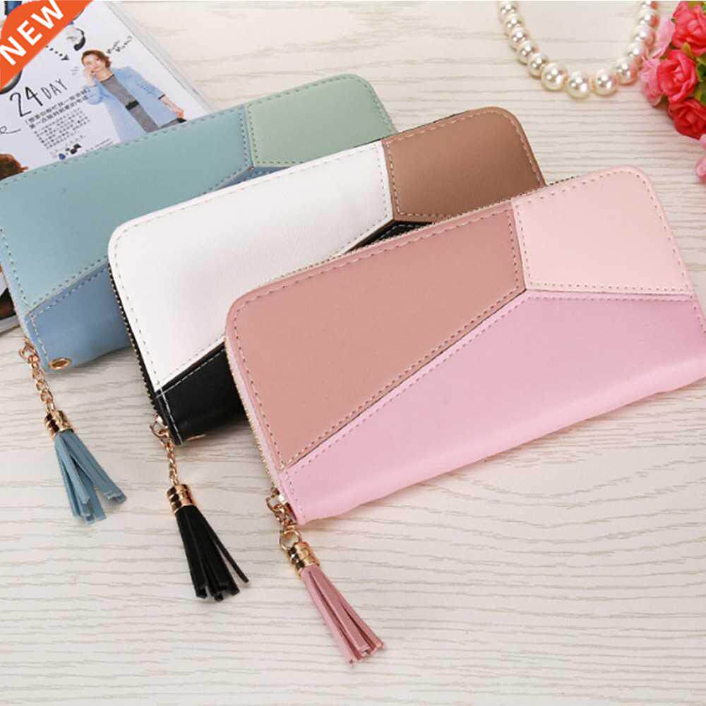 Geometric Luxury Brand Leather Women Wallets Long Zipper Coi