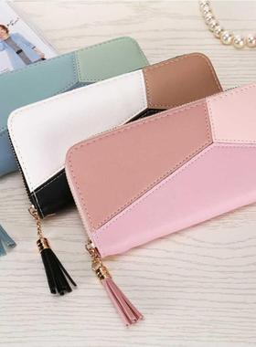 Geometric Luxury Brand Leather Women Wallets Long Zipper Coi