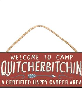 1PC Welcome to Camp Hanging Wooden Sign 5x10inch Home Decora