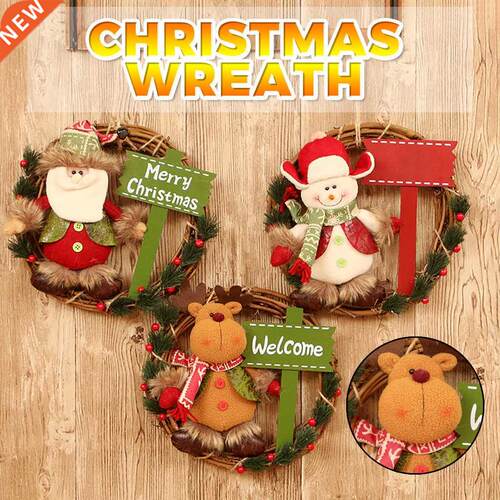 Christmas Decoration Rattan Wreath Metal Hoop Wreath Decor