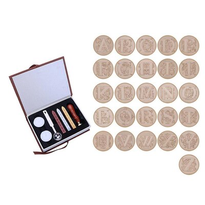 26 English Alphabets Metal Sealing Wax Stamps Set Dia 25mm S