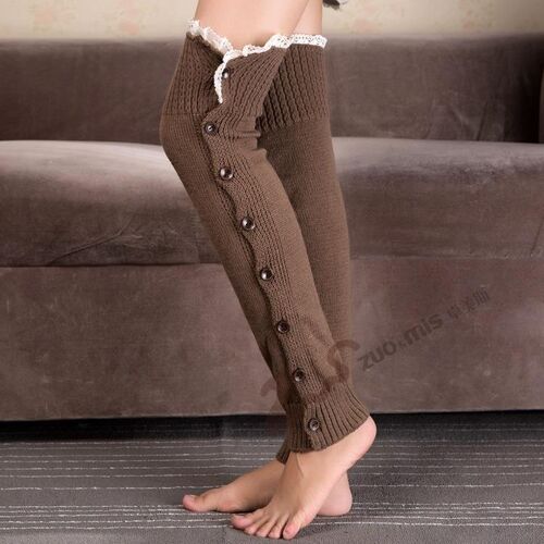 Wool leg warmers Protective leg warm boots support stockings