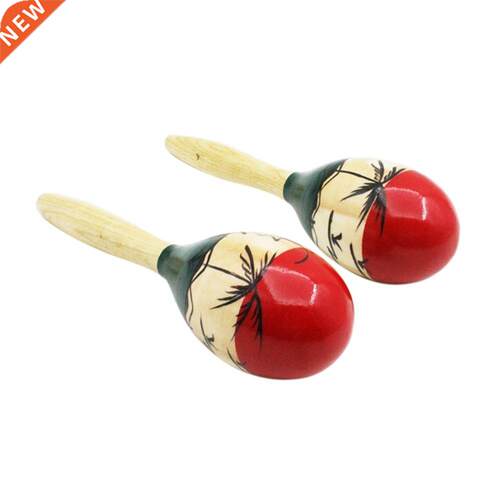 2PCS Wooden Large Maracas Rumba Shakers Rattles Sand Hammer