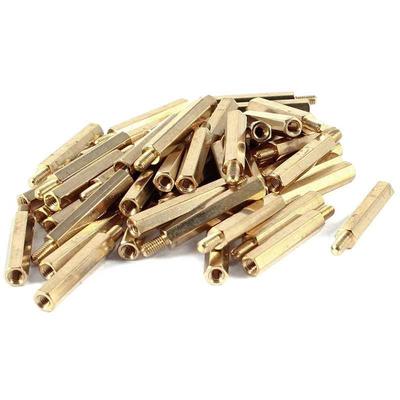 50pcs Brass Hex Standoff Spacer Screw Female to Male 25mm+6m