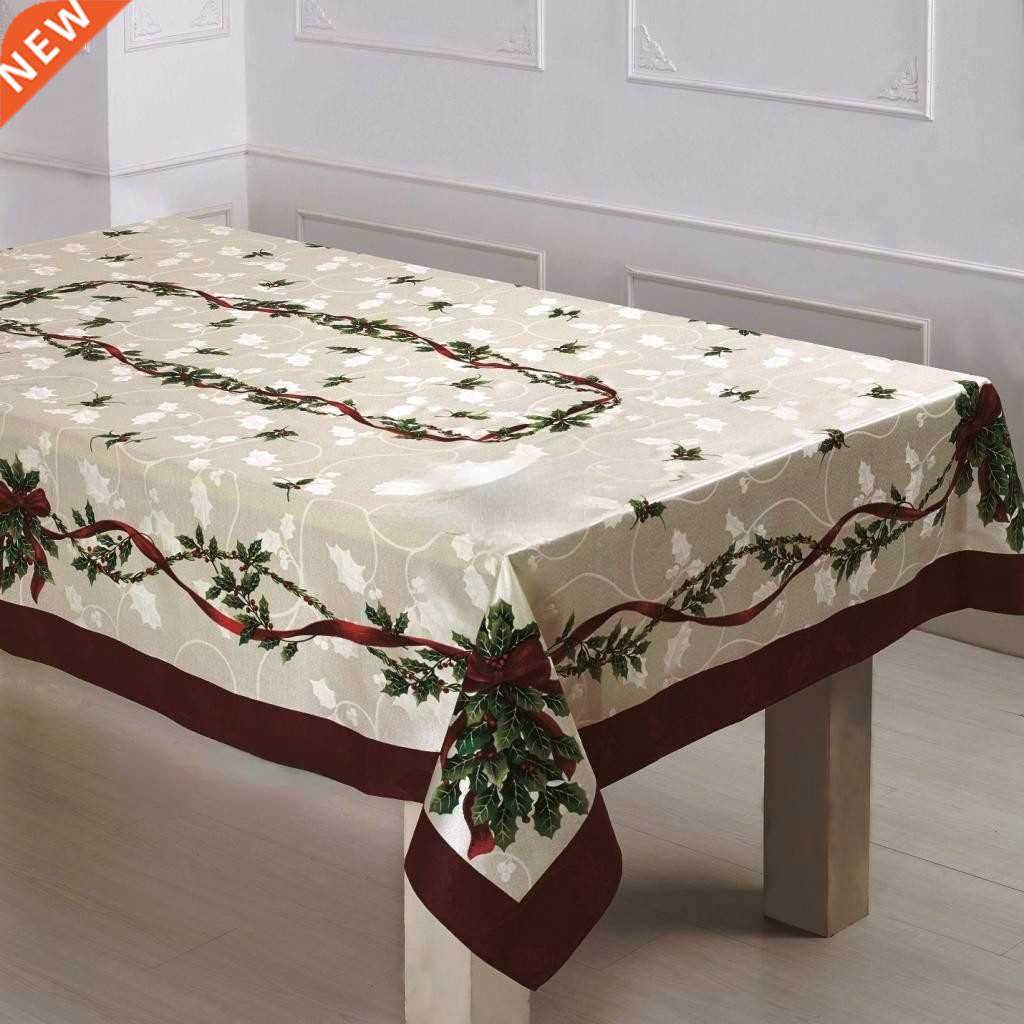 Nordic Christmas Ribbon Pattern Tablecloth Home Dining Water