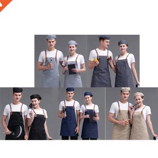 Chef Apron Hat Set Adult Kitchen Apron with Pockets Adjustab