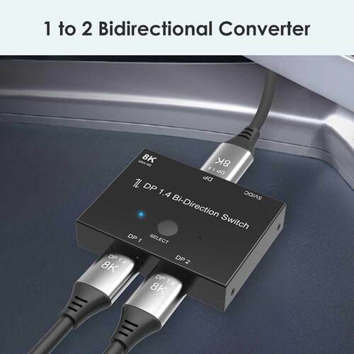 Displayport Splitter DP1.4 Bi-Direction Switch 8K/60Hz Audio