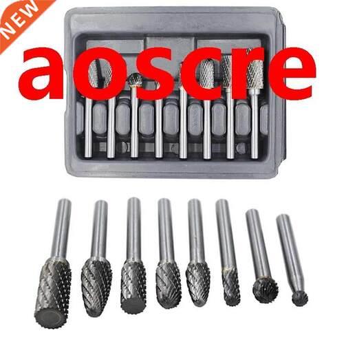 8Pcs Carbide Burr Set with 1/4 Inch(6.35mm) Shank Double Cut