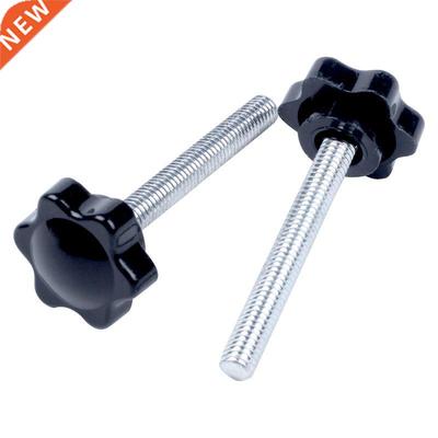 12x Black+Silver Spare Part M6x45mm Male Threaded Knurled Gr