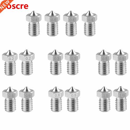 D Printer Nozzle,16 Pieces Stainless Steel D Printer Nozzl