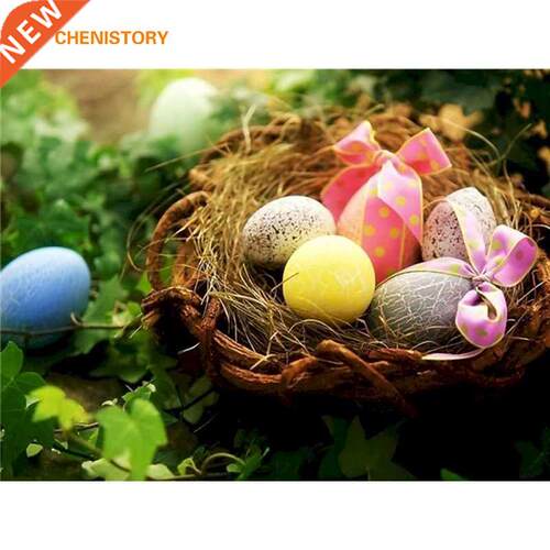 CHENISTORY Painting By Numbers Egg DIY Painting Canvas Weddi