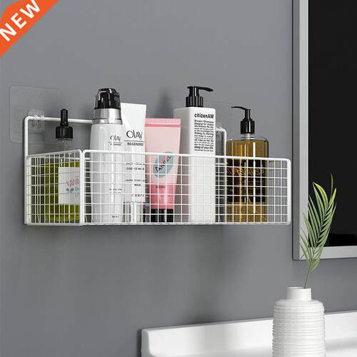 Black Wall-mounted Bathroom Shelf Shower Shampoo Rack Toilet
