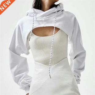 Super Cropped Color New Solid Women Fashion Autumn Hoodies
