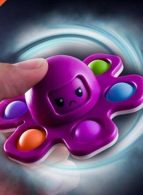 Slcone Face Changng Fngertp Bubble Flppng Octopus Fn