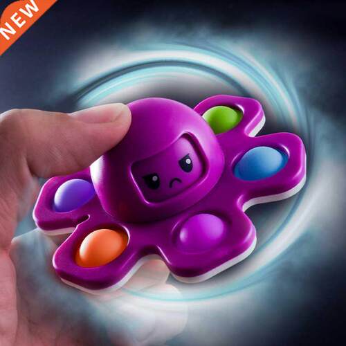 Slcone Face Changng Fngertp Bubble Flppng Octopus Fn