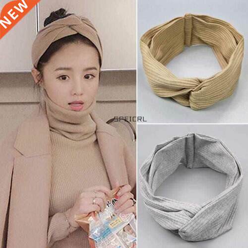 -Wide-brimmed cross hair band Autumn and winter cotton head