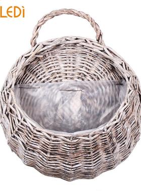 Rattan Vase Basket Handmade 23*18cm Wicker Hanging Basket Pl