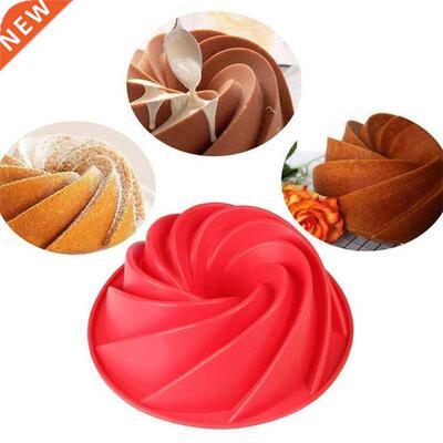 3D Big Swirl Shpe Silicone Butter Cke Mould Kitchen Bking